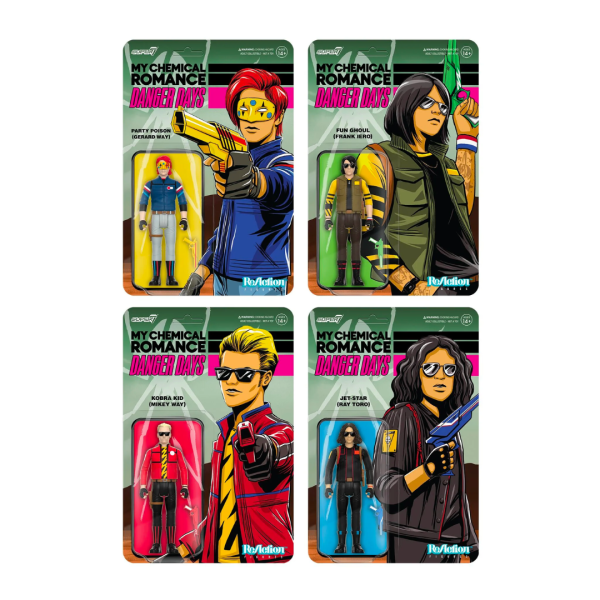 MY CHEMICAL ROMANCE REACTION FIGURES WAVE 1 - DANGER DAYS - 4 PACK For Cheap