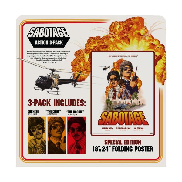 BEASTIE BOYS SABOTAGE WAVE 3 REACTION ACTION FIGURE THREE PACK Hot on Sale - Image 4