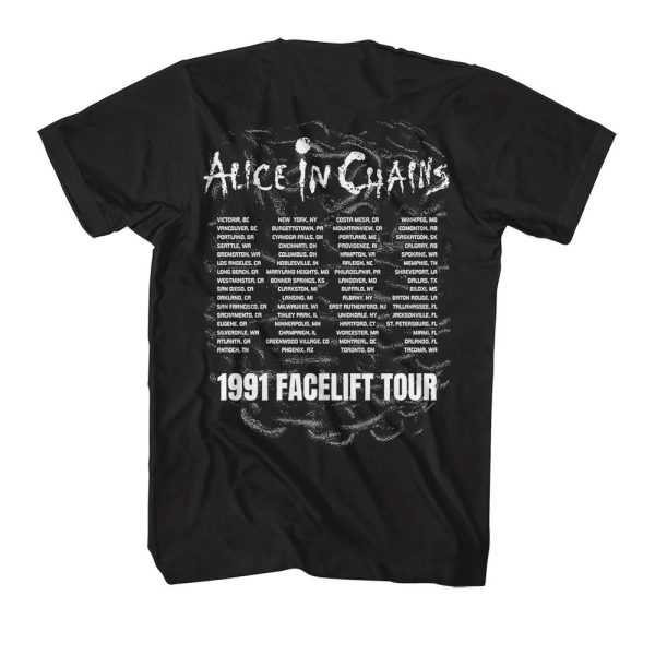 ALICE IN CHAINS  FACELIFT TOUR 91  T-SHIRT Sale - Image 2