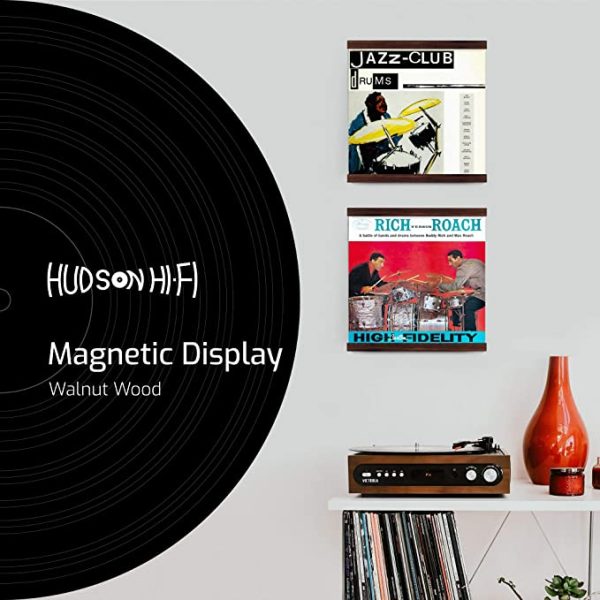 HUDSON HI-FI: MODULAR VINYL RECORD WALL MOUNT WALNUT DISPLAY SYSTEM - 2 PACK For Discount - Image 2