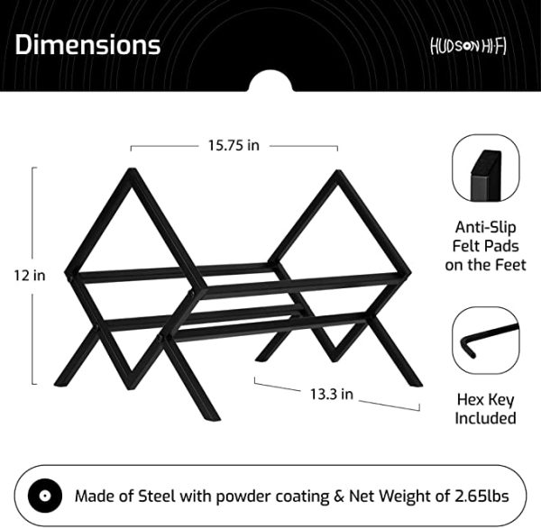 HUDSON HI-FI: KENSINGTON VINYL RECORD STORAGE BLACK HOLDER Online - Image 3