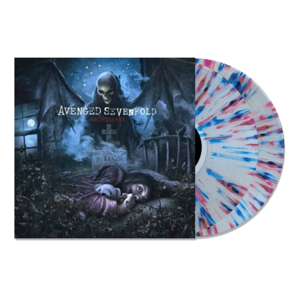 AVENGED SEVENFOLD  NIGHTMARE  LIMITED-EDITION CLEAR WITH PURPLE, BLUE, & RED SPLATTER 2LP – ONLY 500 MADE Supply